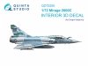 Quinta Studio QD72250 Mirage 2000C 3D-Printed & coloured Interior on decal paper (Dream Model) 1/72